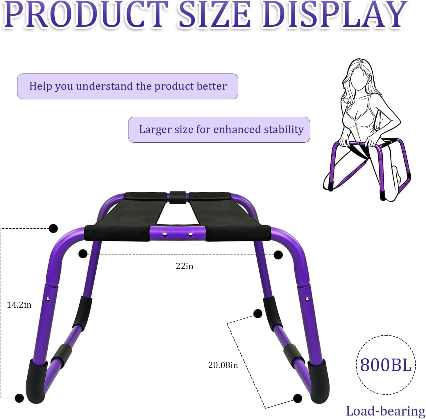 AmethystLux Sex Chair | 500lb Oversized BDSM Bench