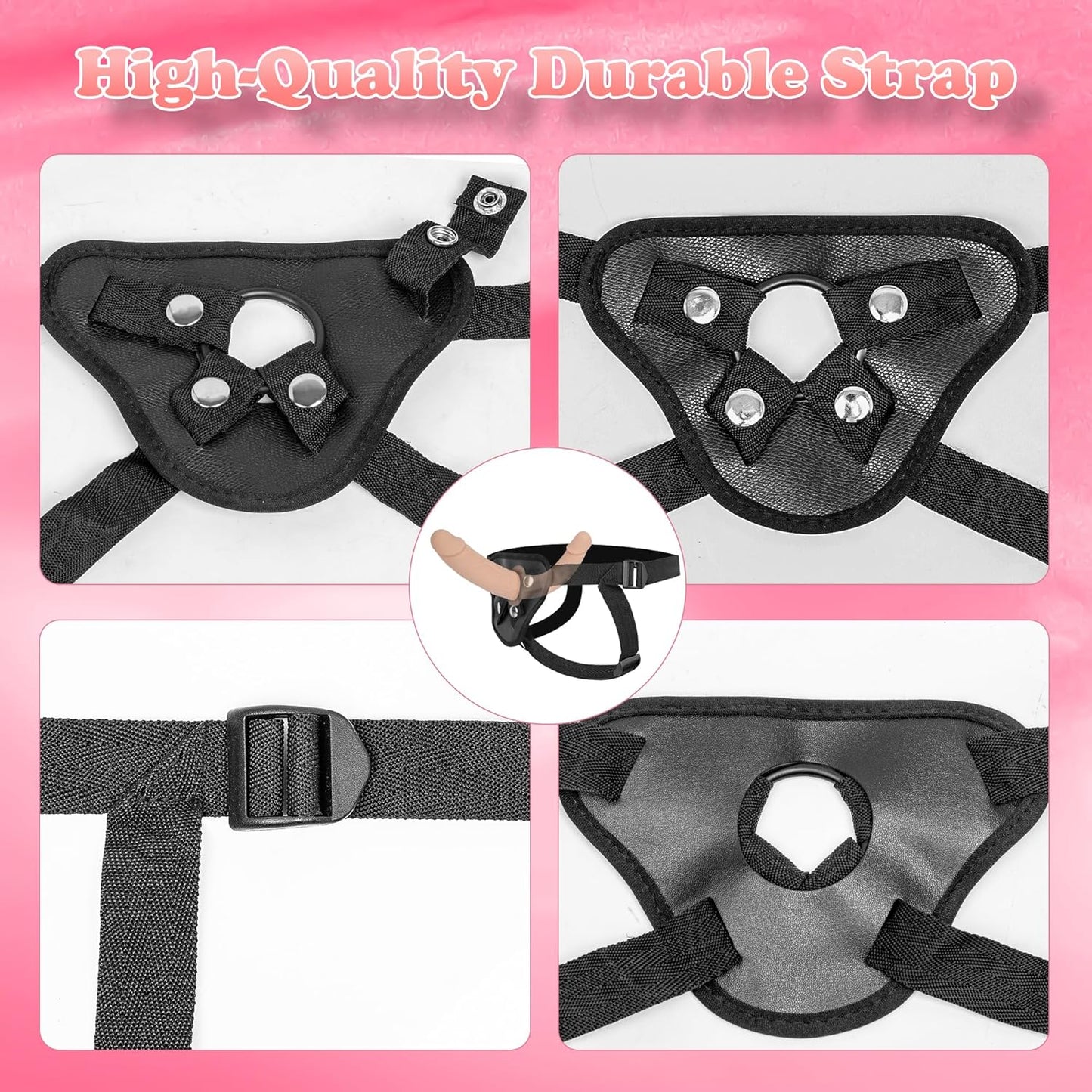Strap on Dildo Womens Sex Toys - Double Ended Dildo Silicone Fantasy Long Dildos Hands Free Masturbators, Strap on Harness Big Anal Dildos Female Sex Toys Adult Toys for Women（Flesh - SinfulX - 