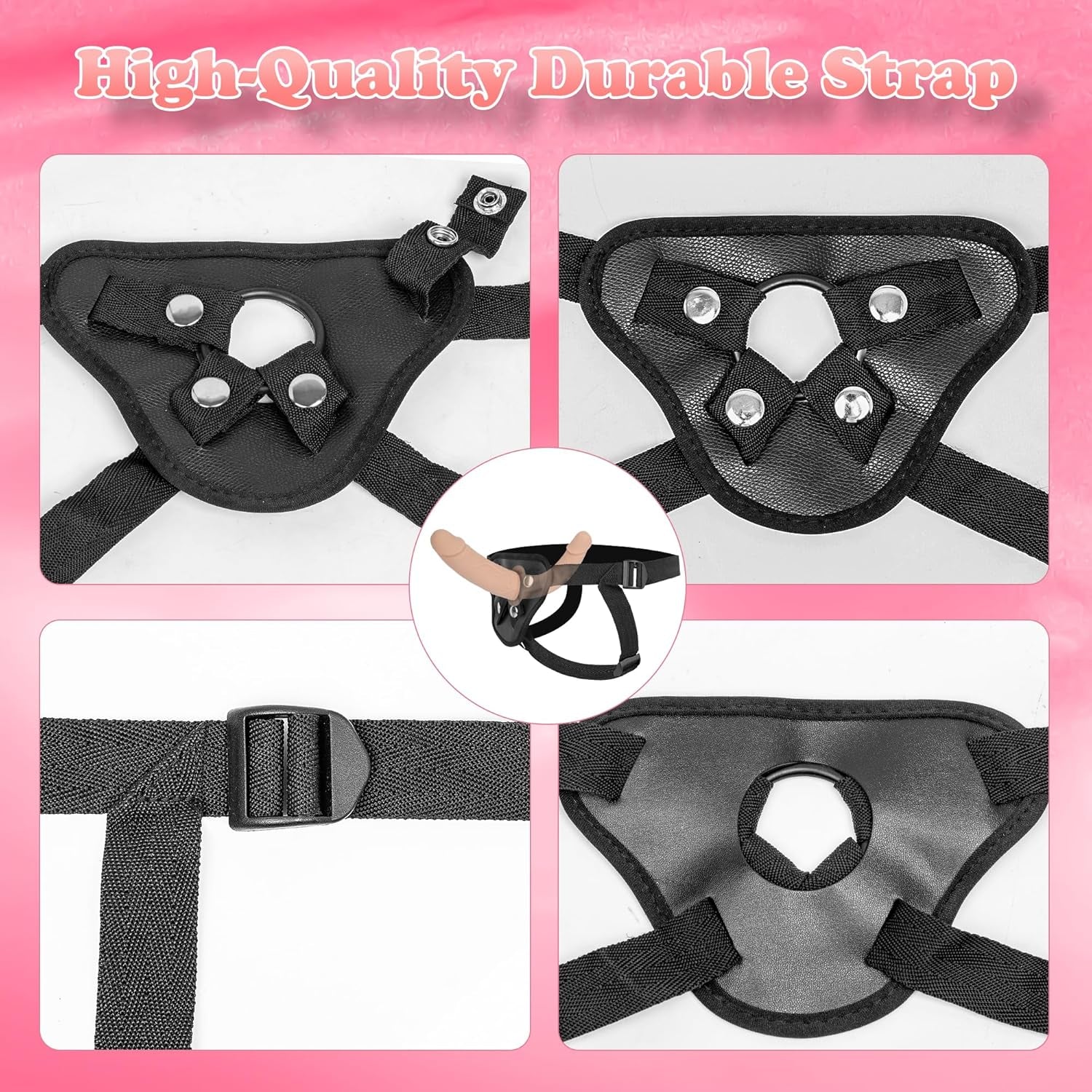 Strap on Dildo Womens Sex Toys - Double Ended Dildo Silicone Fantasy Long Dildos Hands Free Masturbators, Strap on Harness Big Anal Dildos Female Sex Toys Adult Toys for Women（Flesh - SinfulX - 
