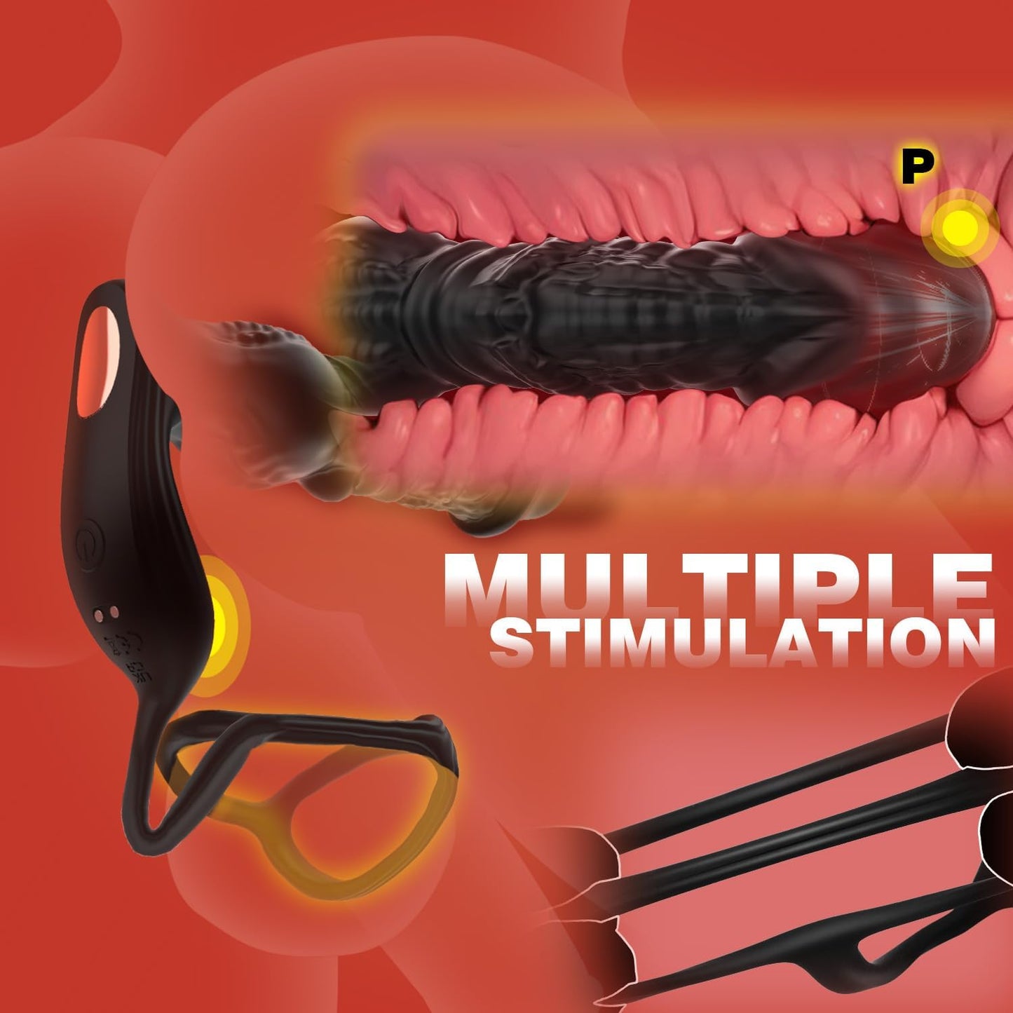 HyperThrust Thrusting Prostate Massager Cock Ring 9 Modes App Remote - SinfulX - Personal Care > Sexual Wellness > Prostate Massager Cock Ring